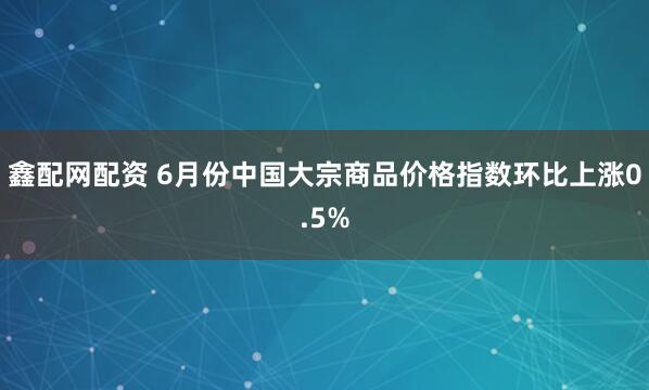 鑫配网配资 6月份中国大宗商品价格指数环比上涨0.5%